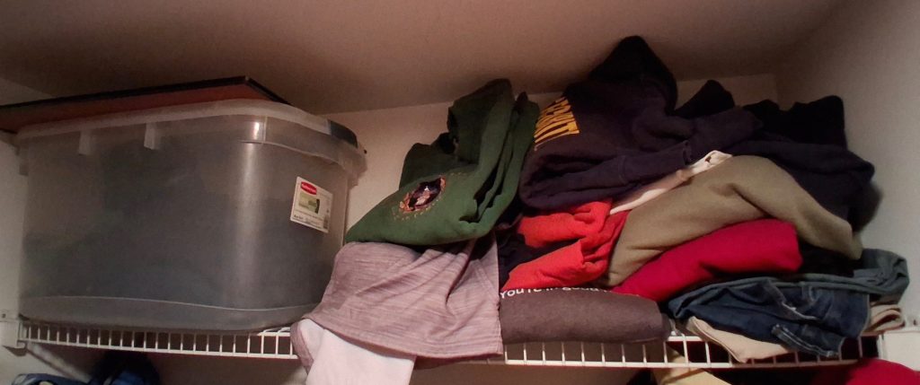 Before closet organization system