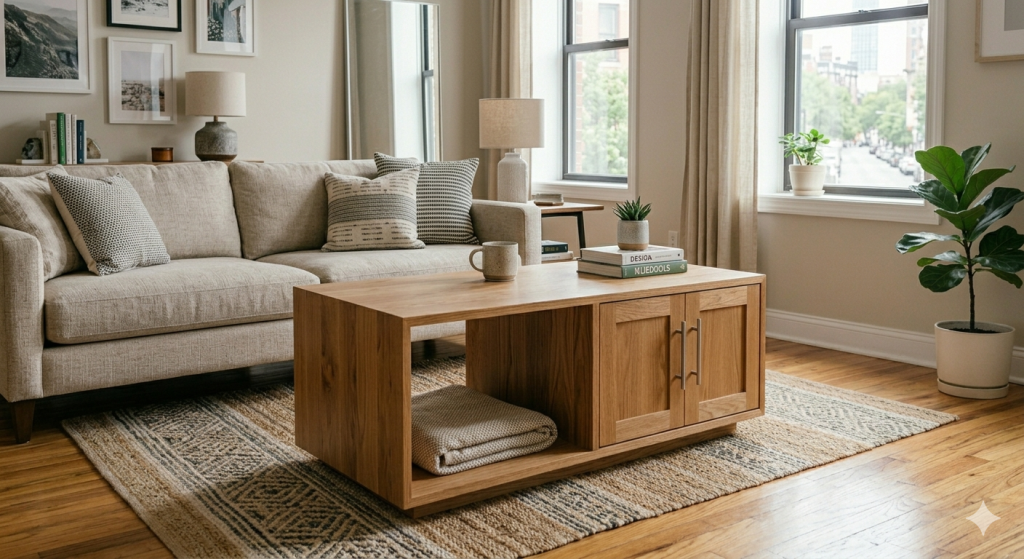 dual use furniture - coffee table with storage