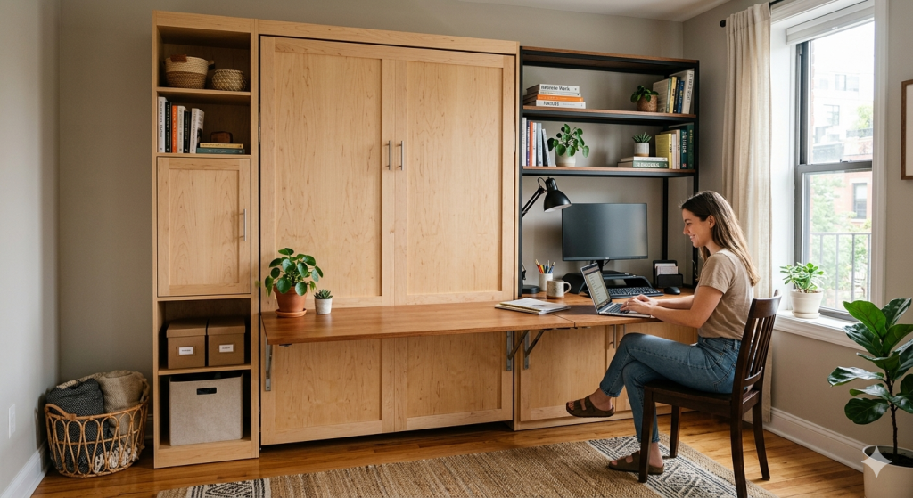 dual use furniture - murphy bed office
