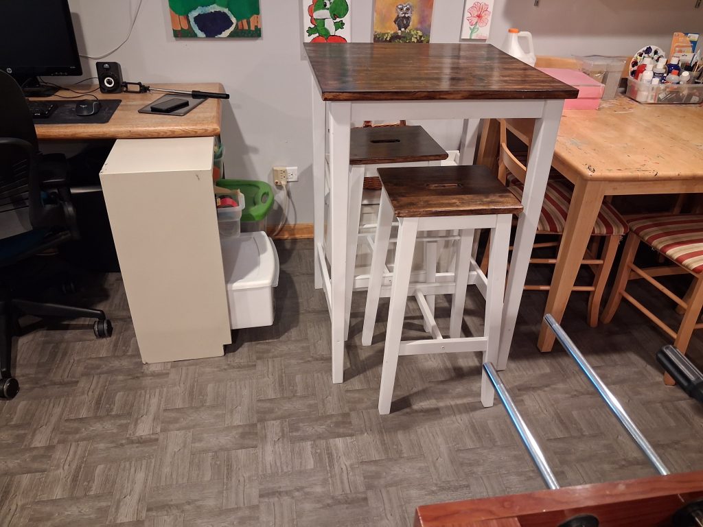 temporary furniture clutter