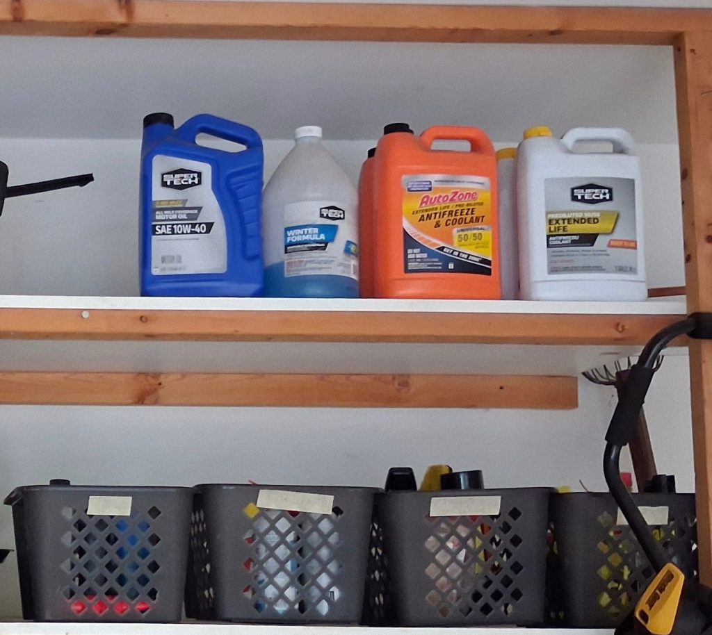 Garage organization zones - after